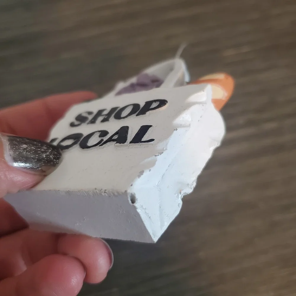SHOP LOCAL Christmas Ornament, Resin Shopping‎ Bag